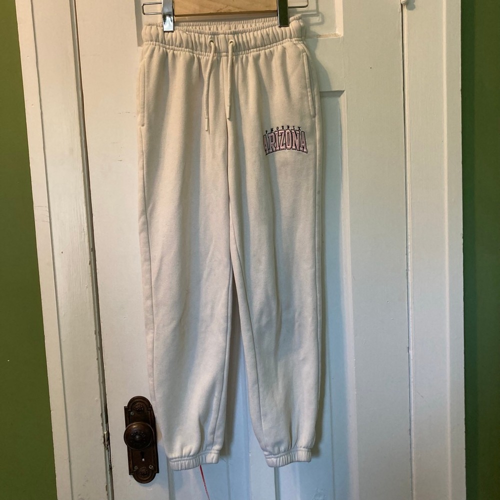 Women's Arizona Cream Pink Phoenix Arizona Embroidered Joggers - Damaged knee